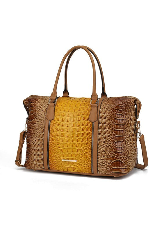 Stacey B's MKF Faux Crocodile-Embossed Duffle Bag by Mia K