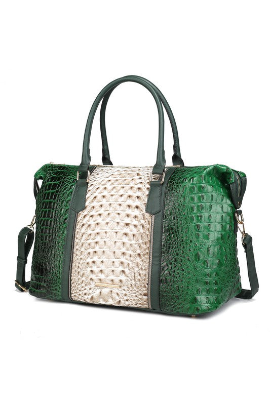 Stacey B's MKF Faux Crocodile-Embossed Duffle Bag by Mia K