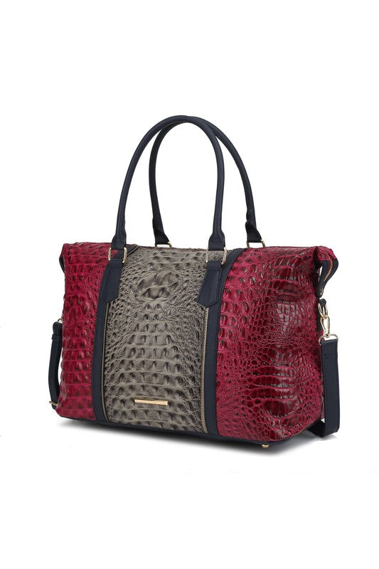 Stacey B's MKF Faux Crocodile-Embossed Duffle Bag by Mia K