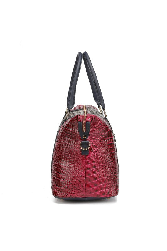 Stacey B's MKF Faux Crocodile-Embossed Duffle Bag by Mia K