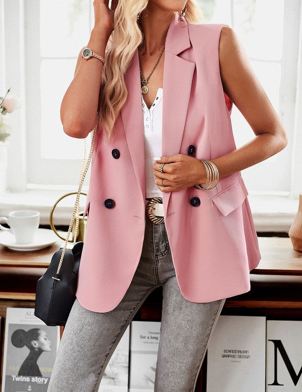 Stacey B's  Double Breasted Blazer Vest