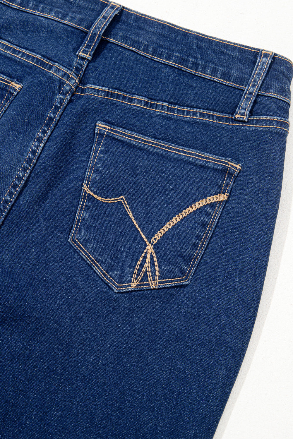 Stacey B's Sail Blue Center Seam Deep Wash Straight Jeans