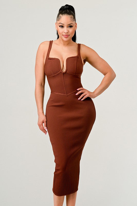 Stacey B's It Feels Like Fall Midi Dress