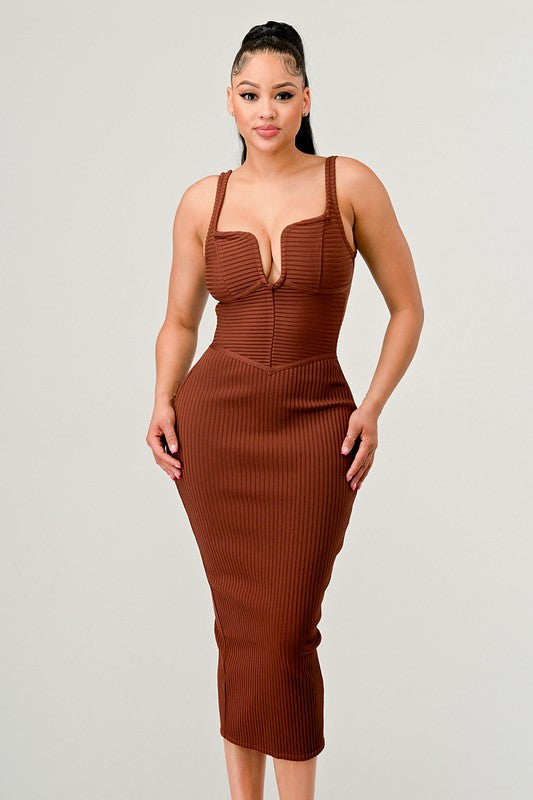 Stacey B's It Feels Like Fall Midi Dress