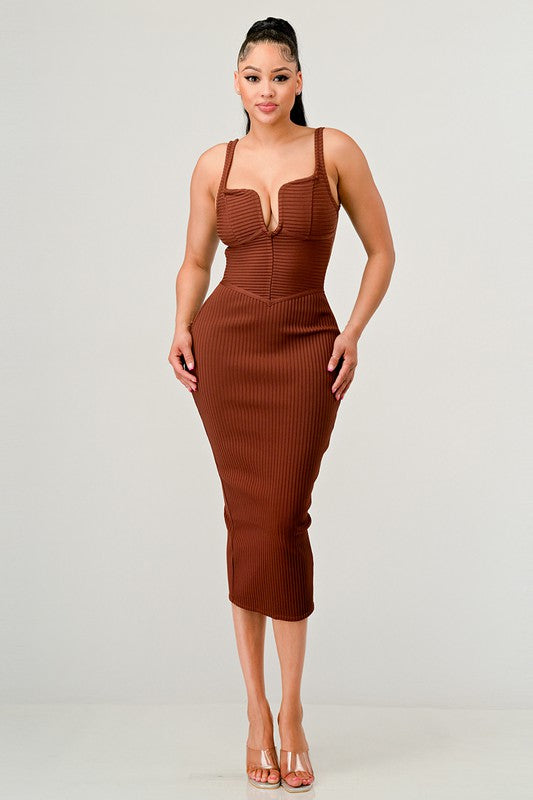 Stacey B's It Feels Like Fall Midi Dress