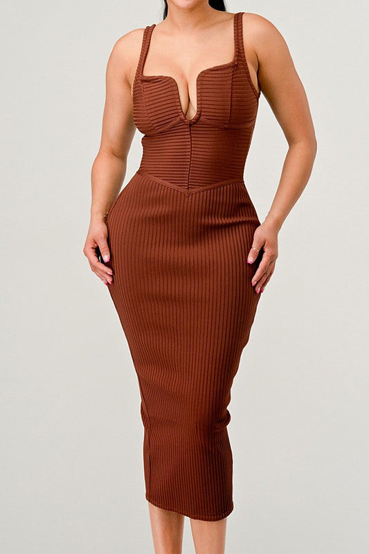 Stacey B's It Feels Like Fall Midi Dress