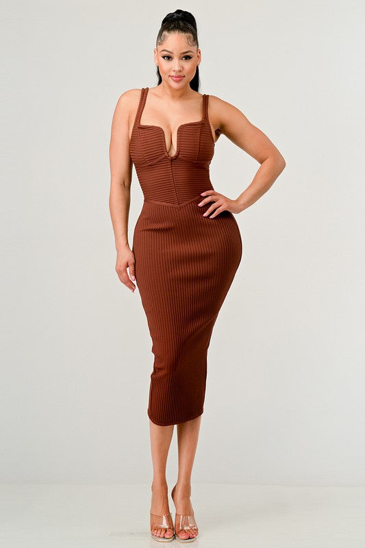 Stacey B's It Feels Like Fall Midi Dress