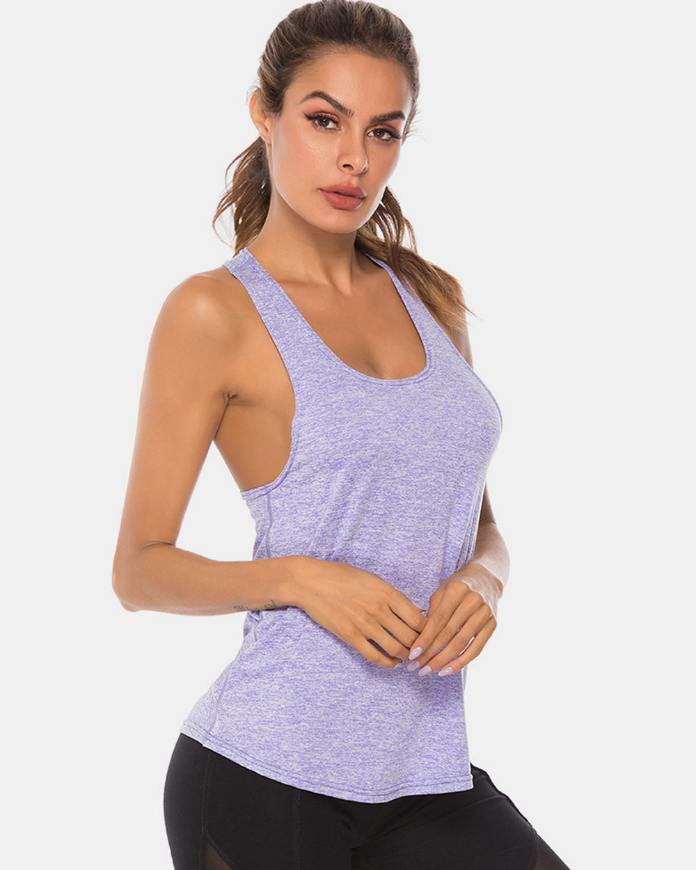 Stacey B's Full Size Scoop Neck Wide Strap Active Tank