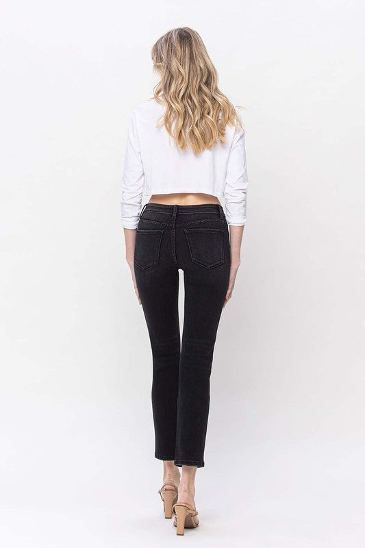 Stacey B's Mid Rise Ankle Slim Straight Jeans