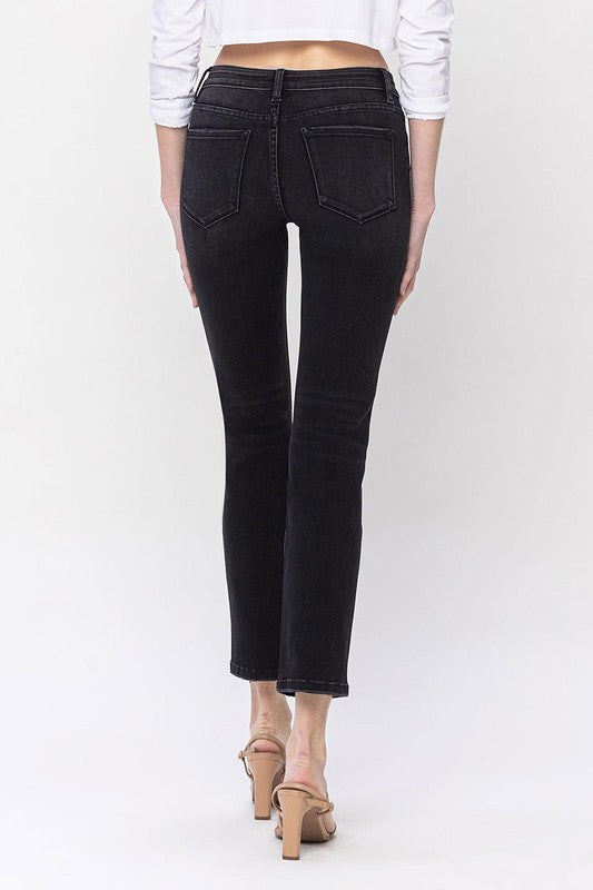 Stacey B's Mid Rise Ankle Slim Straight Jeans