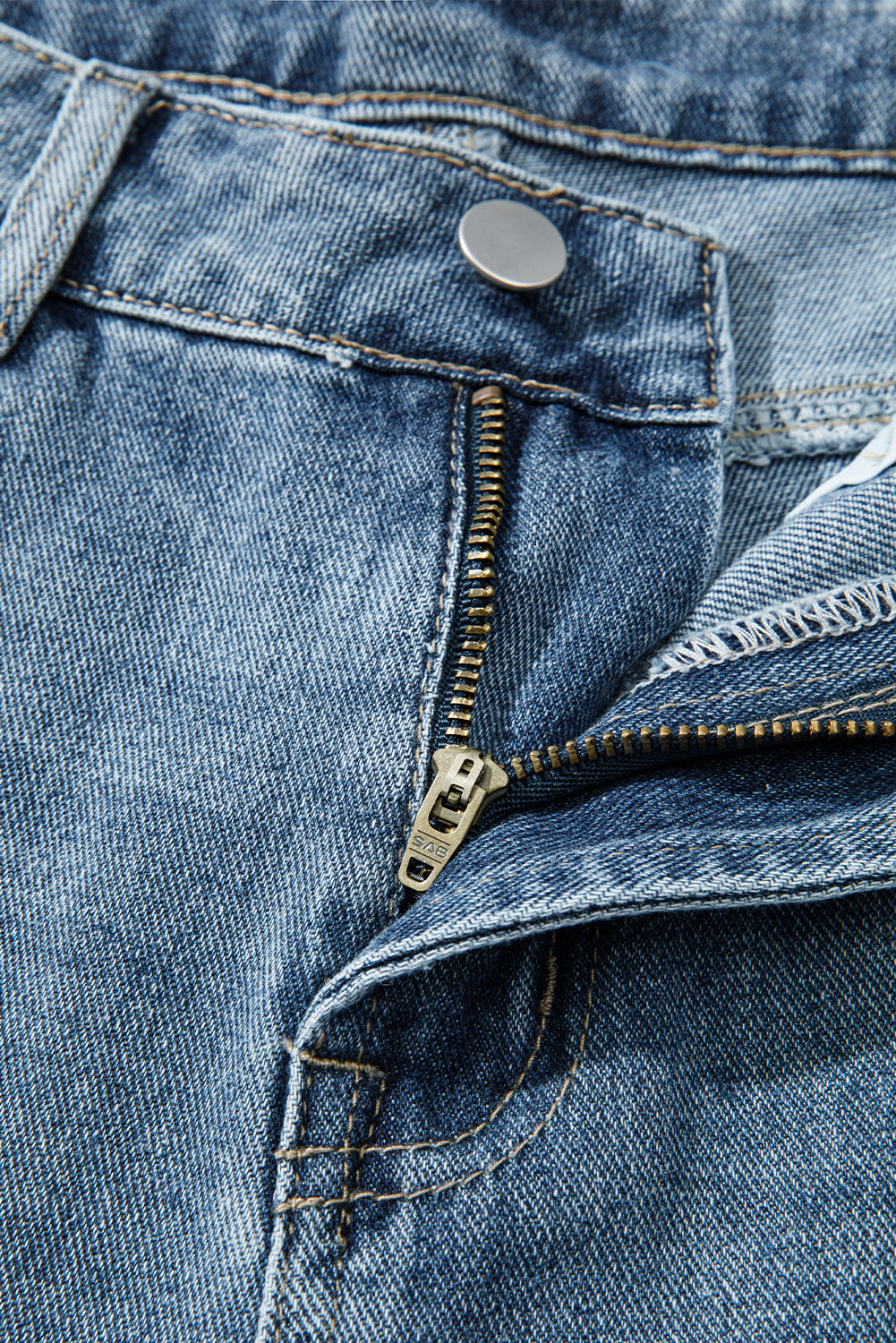 Stacey B's Dusk Blue Embroidered Cropped Wide Leg High Waist Jeans