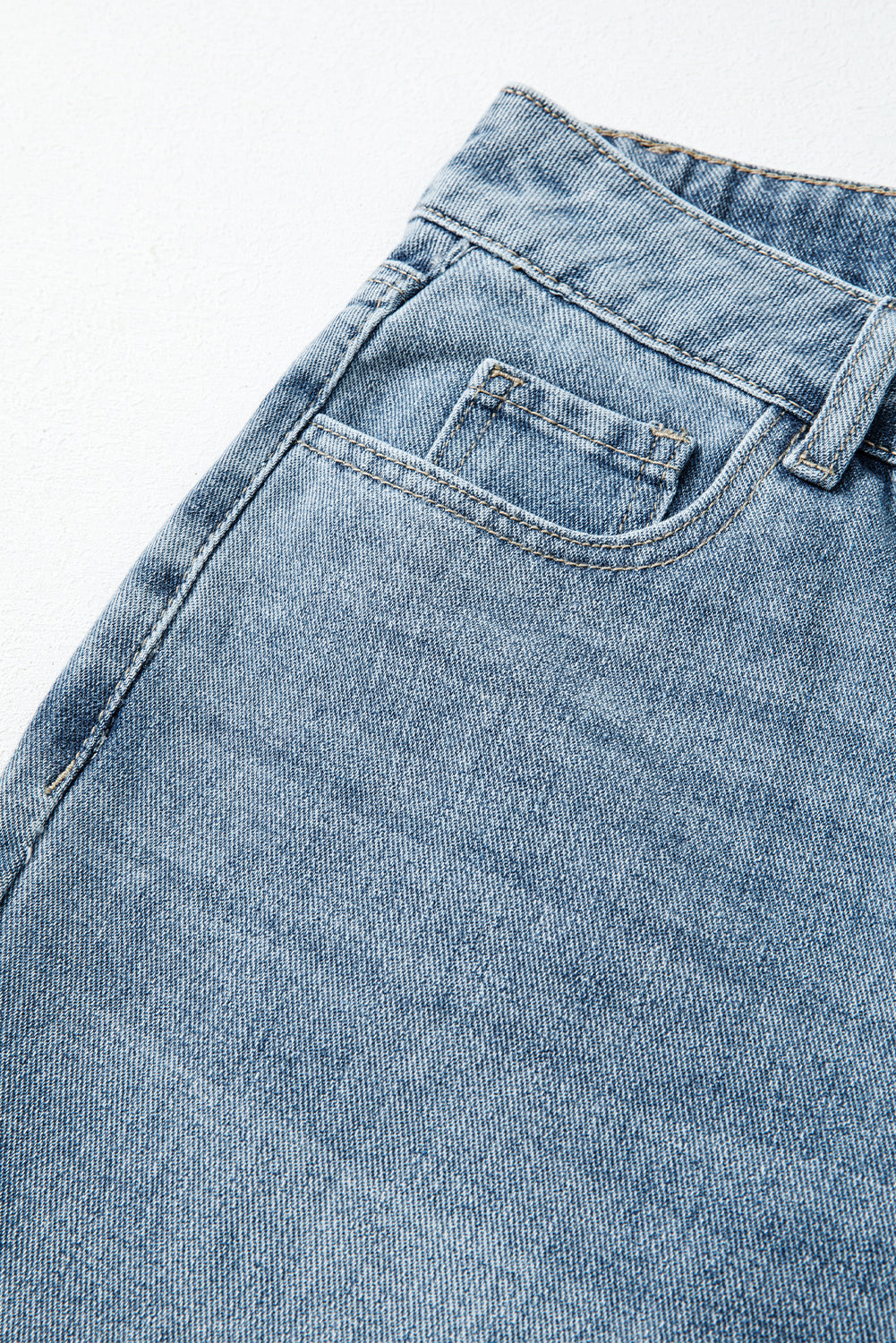 Stacey B's Dusk Blue Embroidered Cropped Wide Leg High Waist Jeans