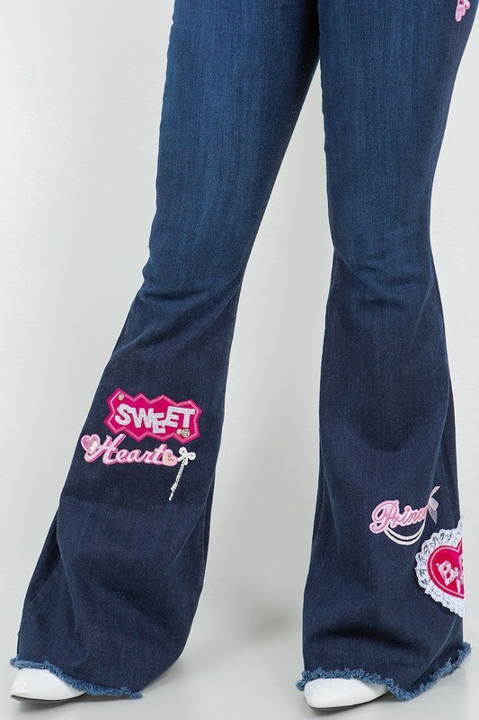 Stacey B's Sweet Heart Bell Bottom Jean- Inseam 32"