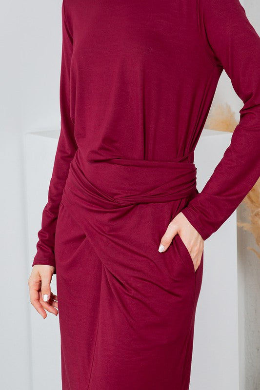 Stacey B's Waist Wrap Dress-with Pockets