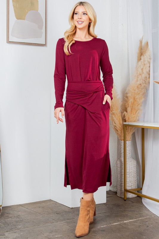 Stacey B's Waist Wrap Dress-with Pockets