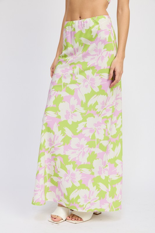 Stacey B's Maxi Floral Bias Skirt