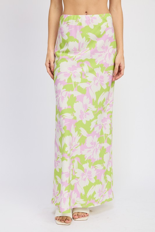 Stacey B's Maxi Floral Bias Skirt