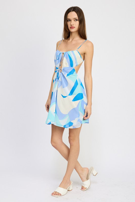 Stacey B's Double Tie Mini Printed Dress