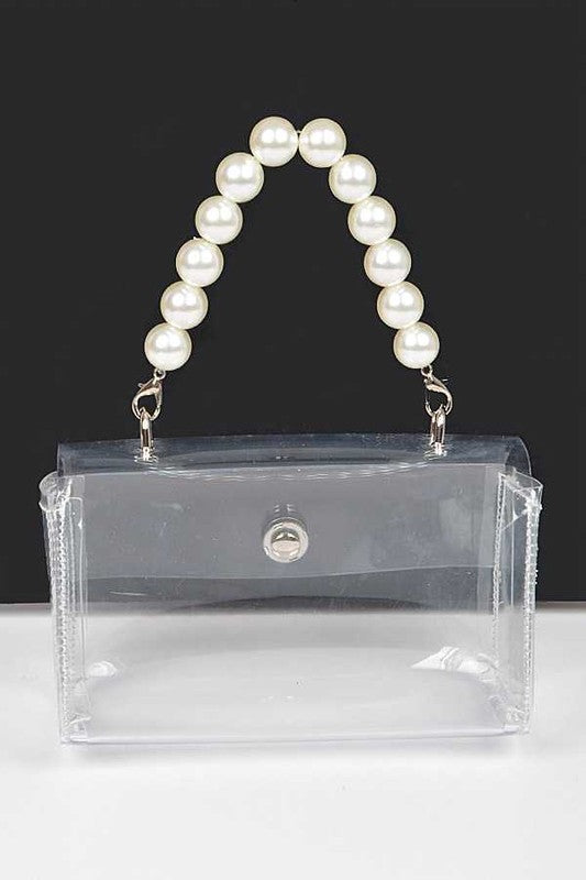 Stacey B's Pearl Handle Convertible Stadium Transparent Bag