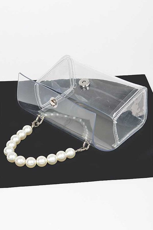 Stacey B's Pearl Handle Convertible Stadium Transparent Bag