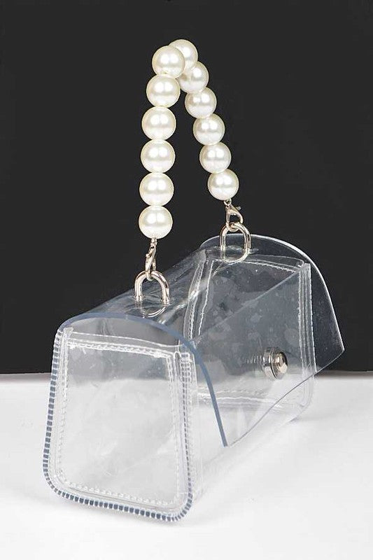 Stacey B's Pearl Handle Convertible Stadium Transparent Bag