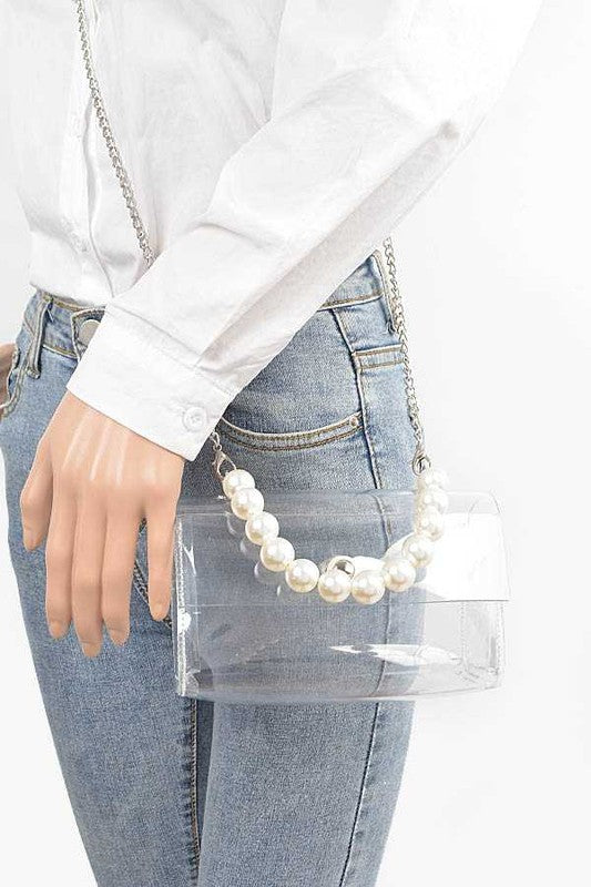 Stacey B's Pearl Handle Convertible Stadium Transparent Bag