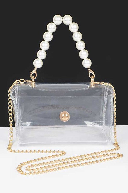 Stacey B's Pearl Handle Convertible Stadium Transparent Bag