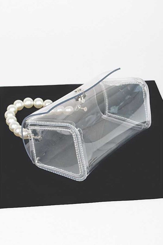 Stacey B's Pearl Handle Convertible Stadium Transparent Bag