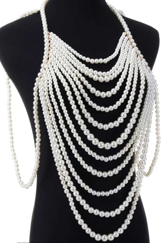 Stacey B's Dramatic Pearls Beaded Body Chain