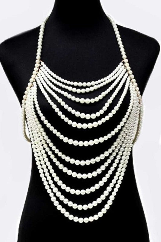 Stacey B's Dramatic Pearls Beaded Body Chain