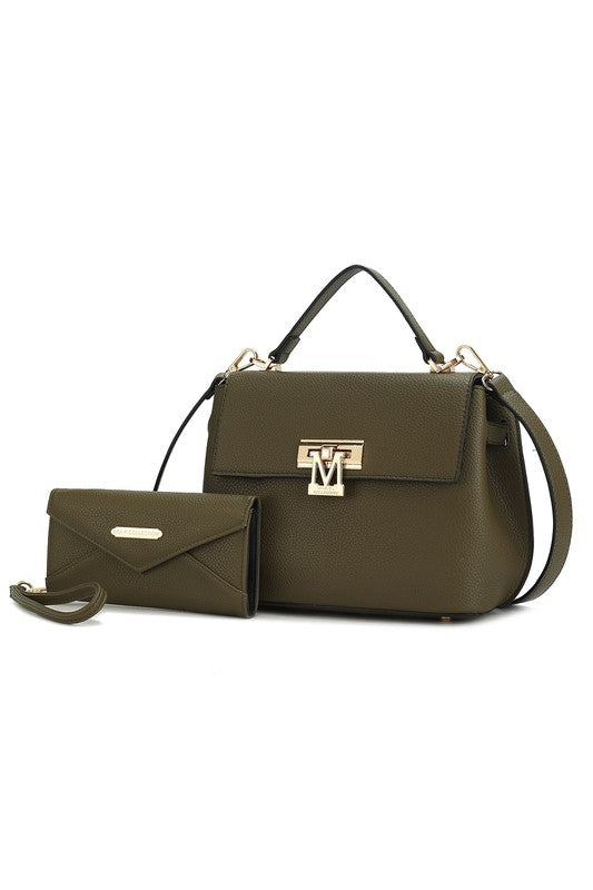 Stacey B's MKF Hadley Satchel Bag with Wristlet by Mia K