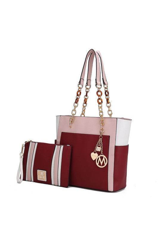 Stacey B's MKF Rochelle Color Block Tote with Wristlet Mia K