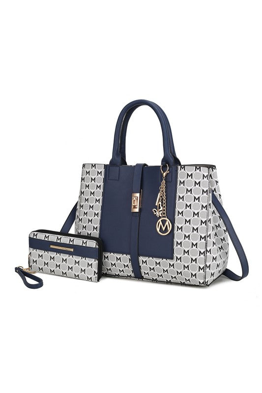 Stacey B's MKF Yuliana Circular Print Satchel with Wallet Mia