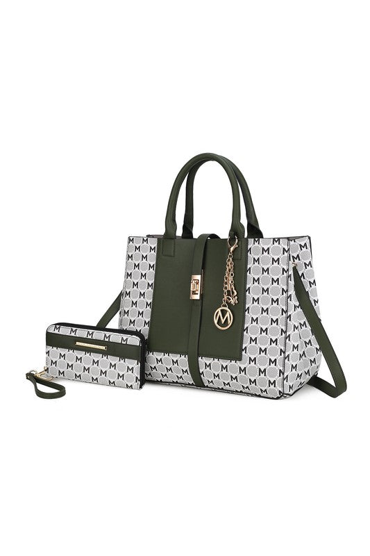 Stacey B's MKF Yuliana Circular Print Satchel with Wallet Mia