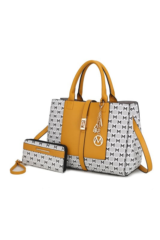 Stacey B's MKF Yuliana Circular Print Satchel with Wallet Mia