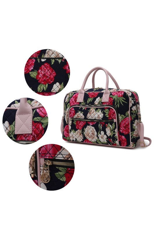 Stacey B's MKF Collection Jayla Botanical Pattern Duffle Bag