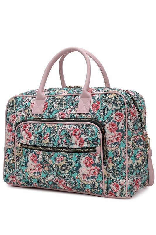 Stacey B's MKF Collection Jayla Botanical Pattern Duffle Bag