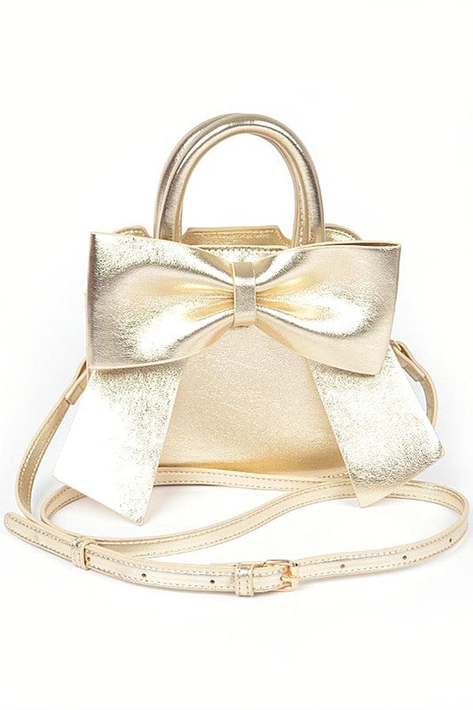 Stacey B's Metallic Bow Tie Top Handle Swing Bag