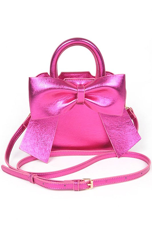 Stacey B's Metallic Bow Tie Top Handle Swing Bag