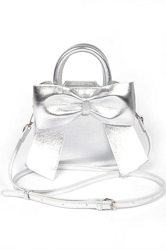 Stacey B's Metallic Bow Tie Top Handle Swing Bag