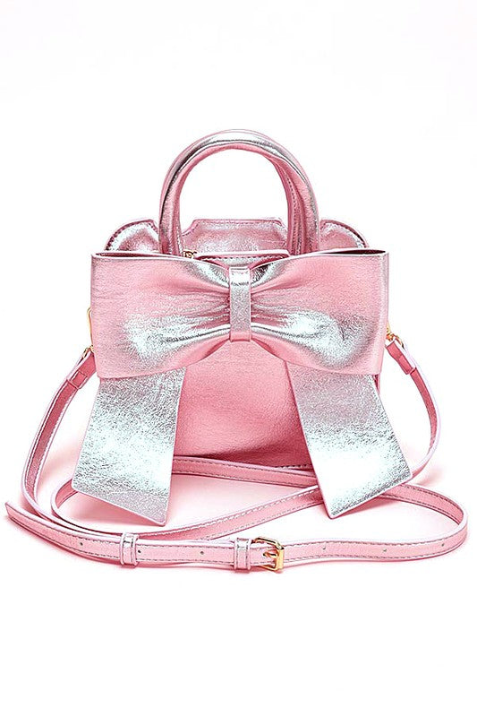 Stacey B's Metallic Bow Tie Top Handle Swing Bag