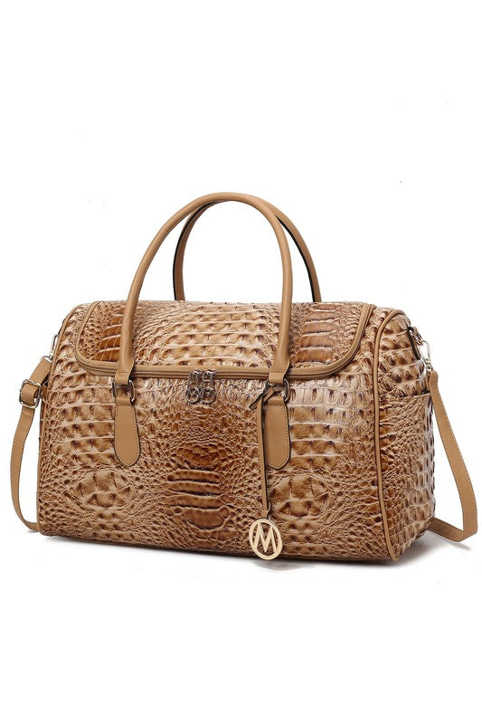 Stacey B's MKF Collection Embossed Vegan Leather Duffle Bag