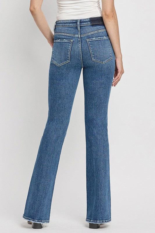 Stacey B's High Rise Slant Hem Flare Jeans