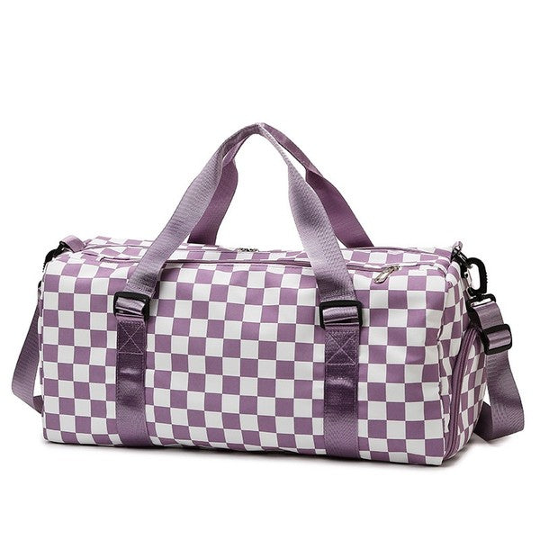 Stacey B's Checker Weekend Travel Luggage Tote Bag Check