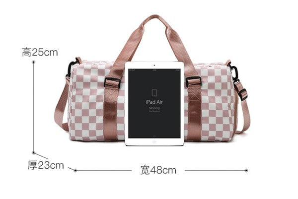 Stacey B's Checker Weekend Travel Luggage Tote Bag Check