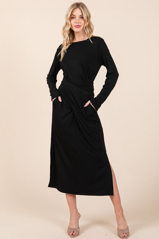 Stacey B's Waist Wrap Dress-with Pockets