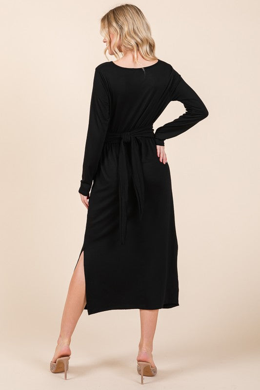 Stacey B's Waist Wrap Dress-with Pockets