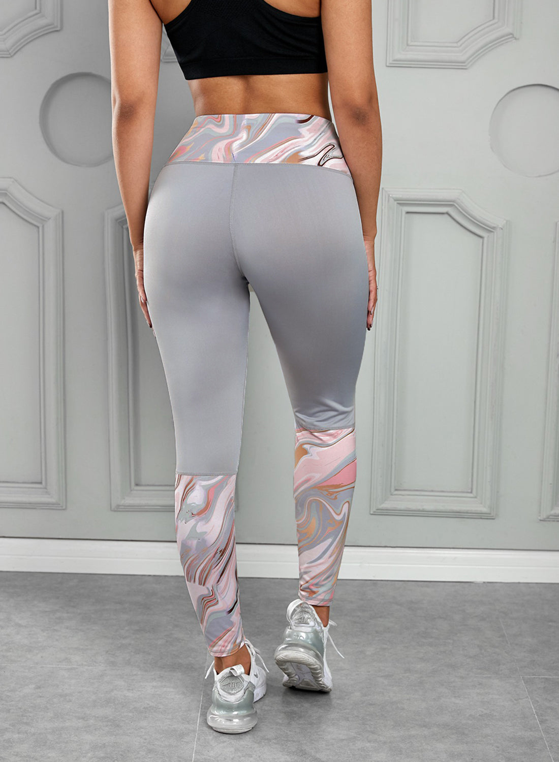 Stacey B's Printed Wide Waistband Active Leggings