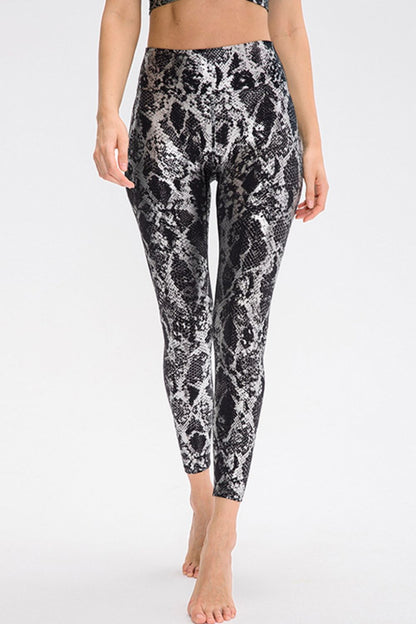 Stacey B's Animal Print Slim Fit Wide Waistband Long Sports Pants