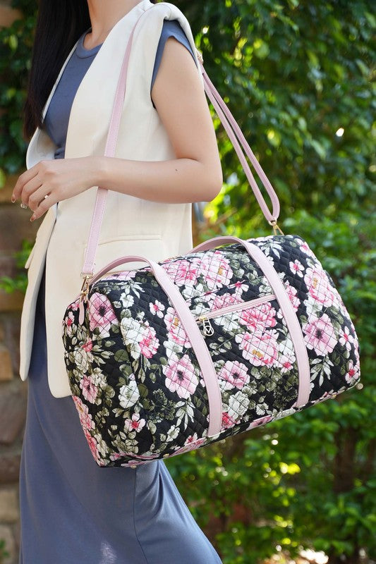 Stacey B's MKF Khelani Quilted Botanical Pattern Duffle Bag